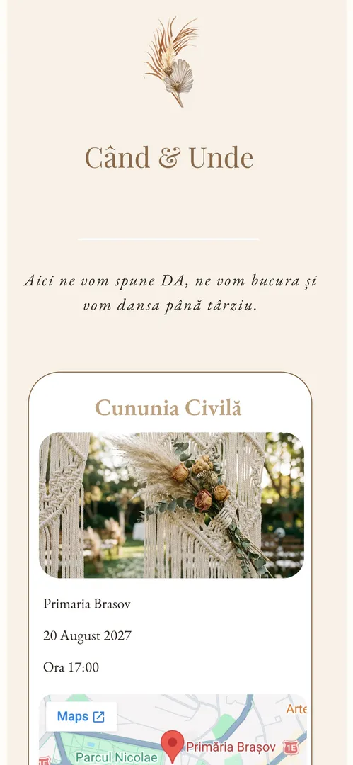 Invitația Boho — harta