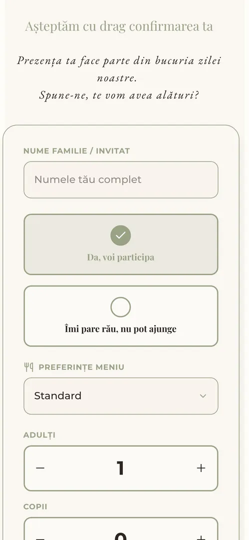 Invitația Endless Love — rsvp