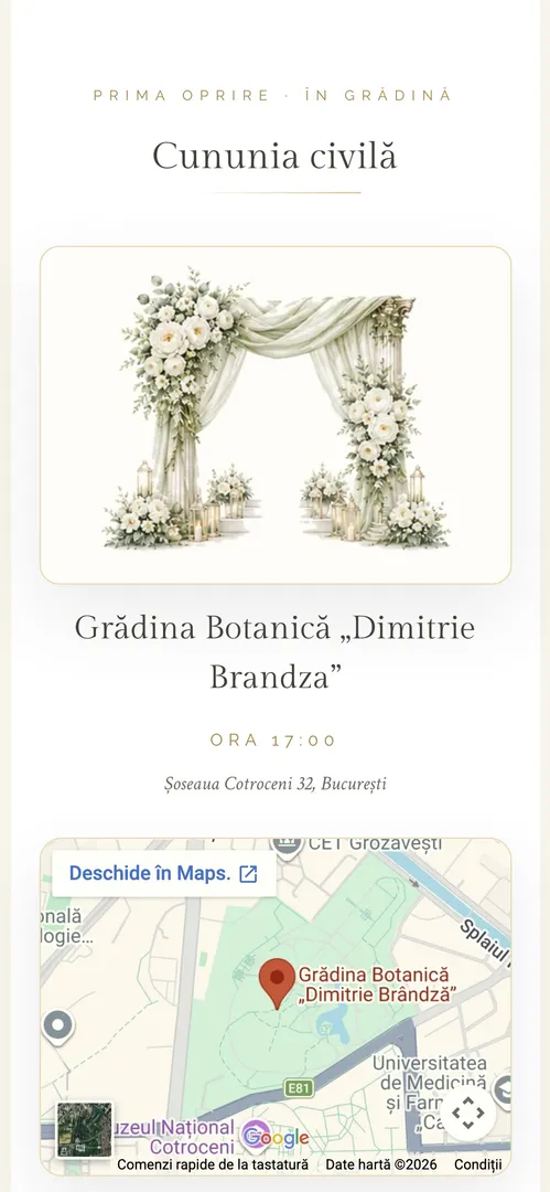 Invitația Grădina Iubirii — harta