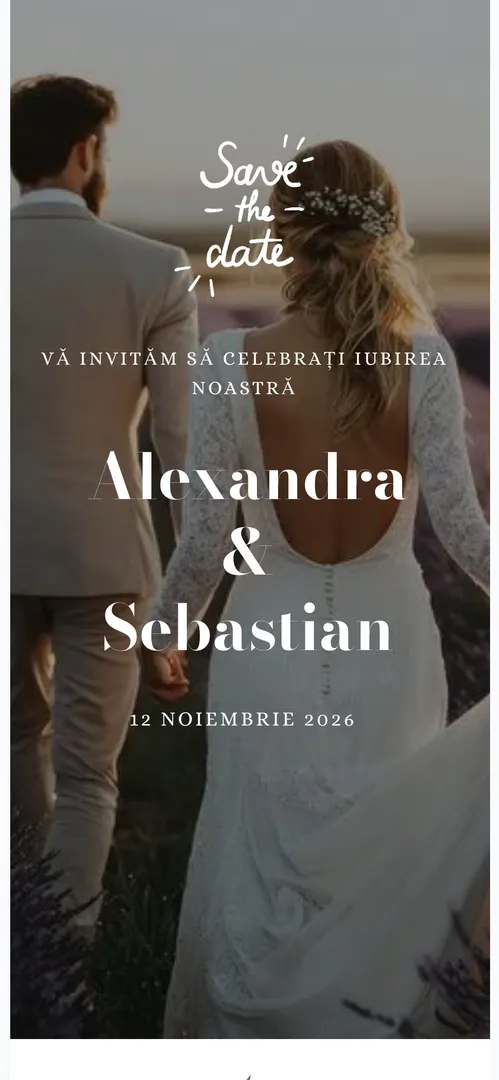 Invitație de nuntă online „Iubire în Lavandă”