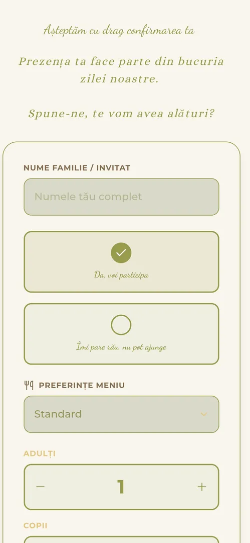 Invitația Legământ în Vie — rsvp
