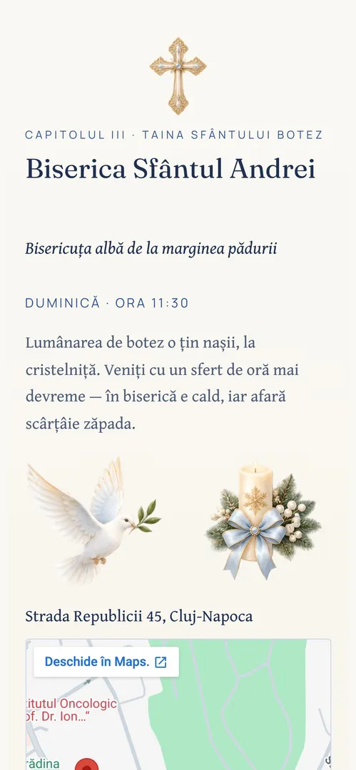 Invitația Pițigoiul Albastru — harta
