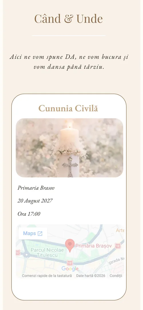 Invitația Romantic — harta