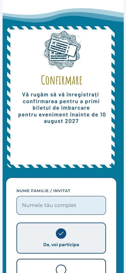 Invitația Travel — rsvp