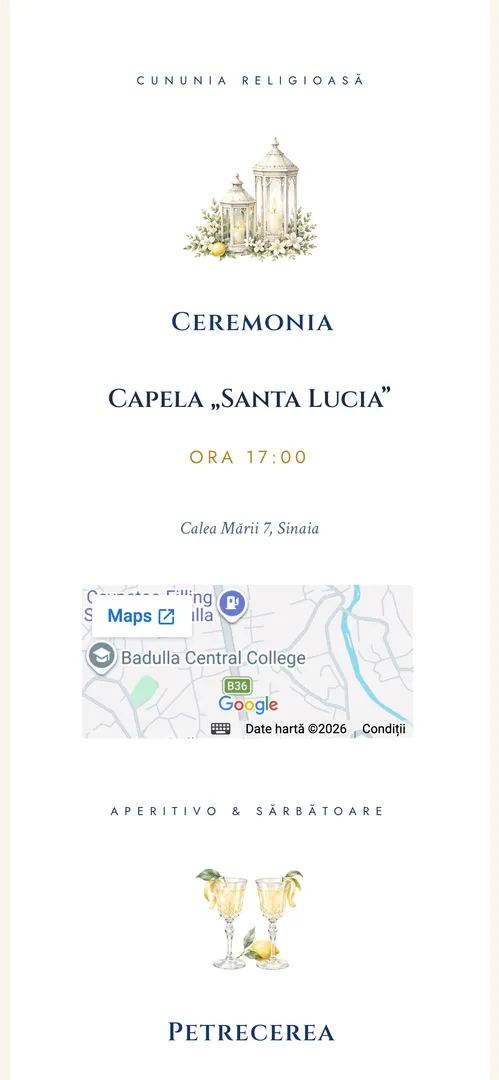 Invitația Villa Maiolica — harta