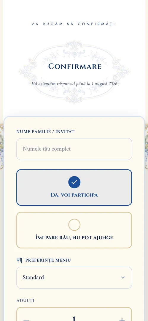 Invitația Villa Maiolica — rsvp