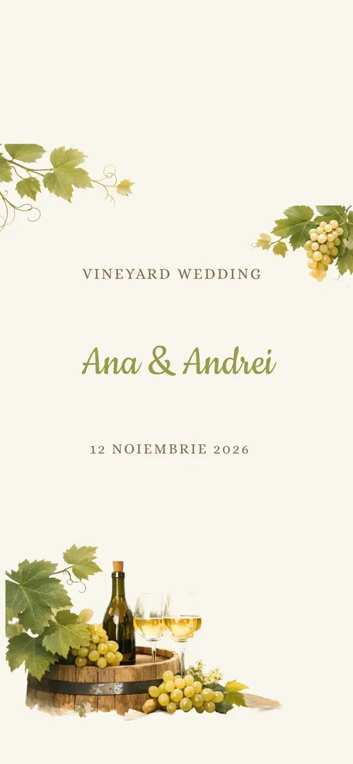 Invitație de nuntă online „Vineyard Love”
