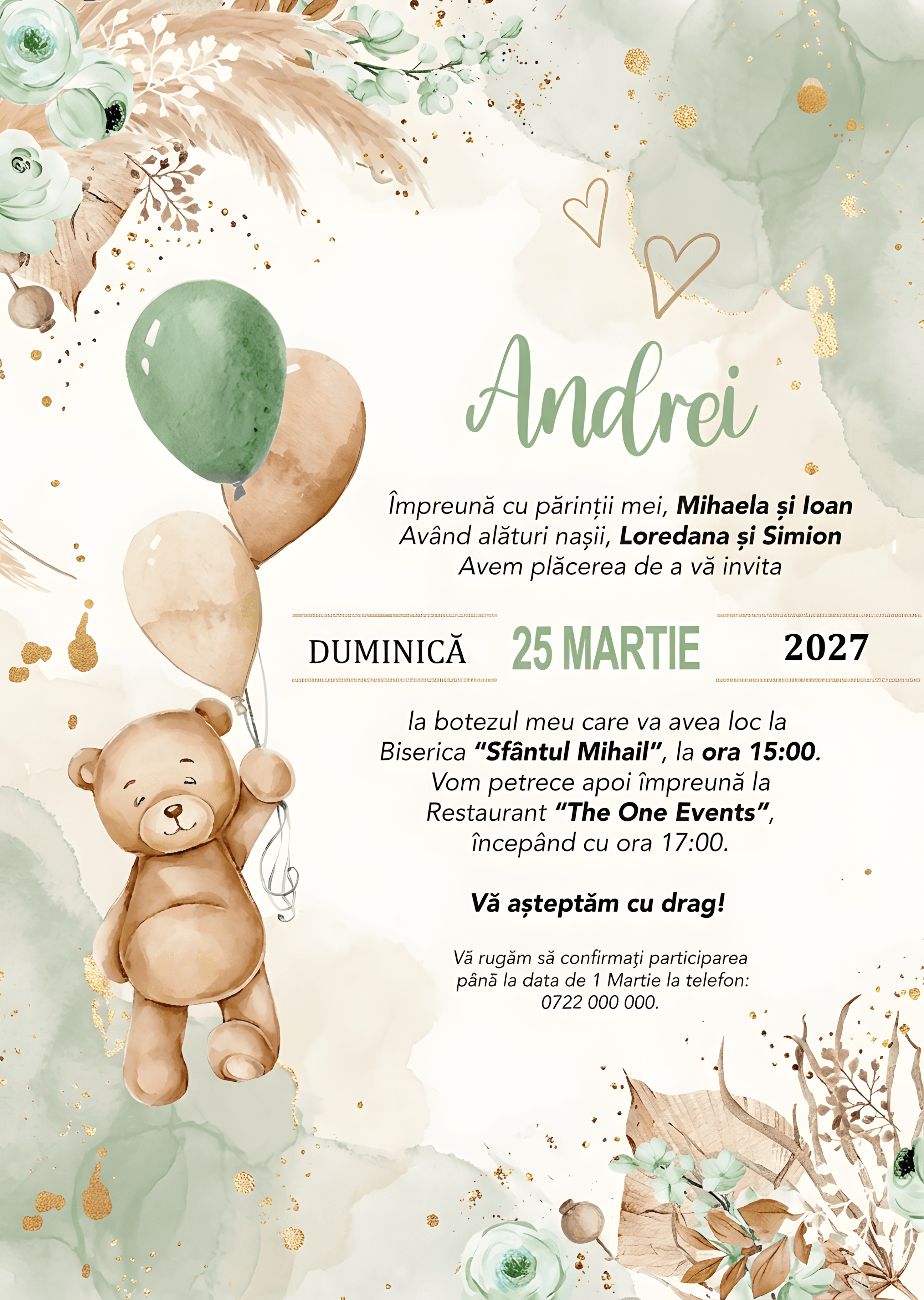 Ursulet Baloane Acuarela 1763894824739 - Invitație Digitală botez