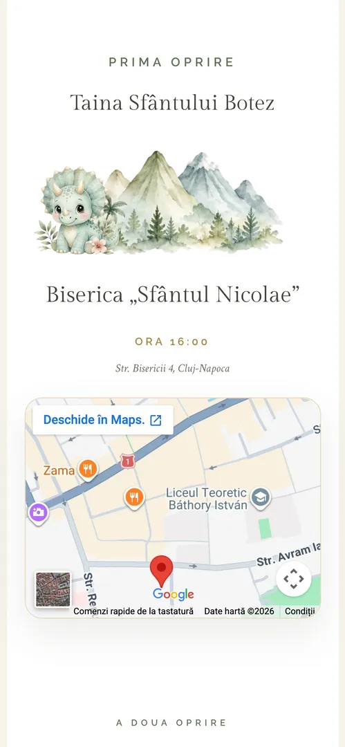 Invitația Aventură Preistorică — harta