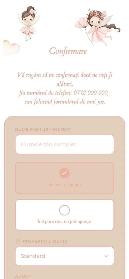 Invitația Baby Girl — rsvp