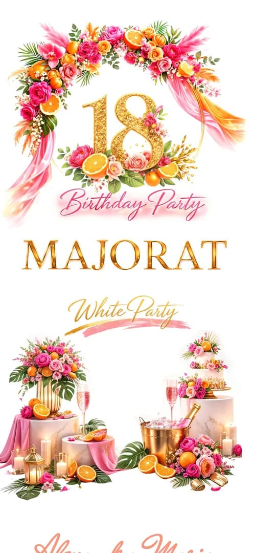 Invitație de majorat online „Beautiful 18”