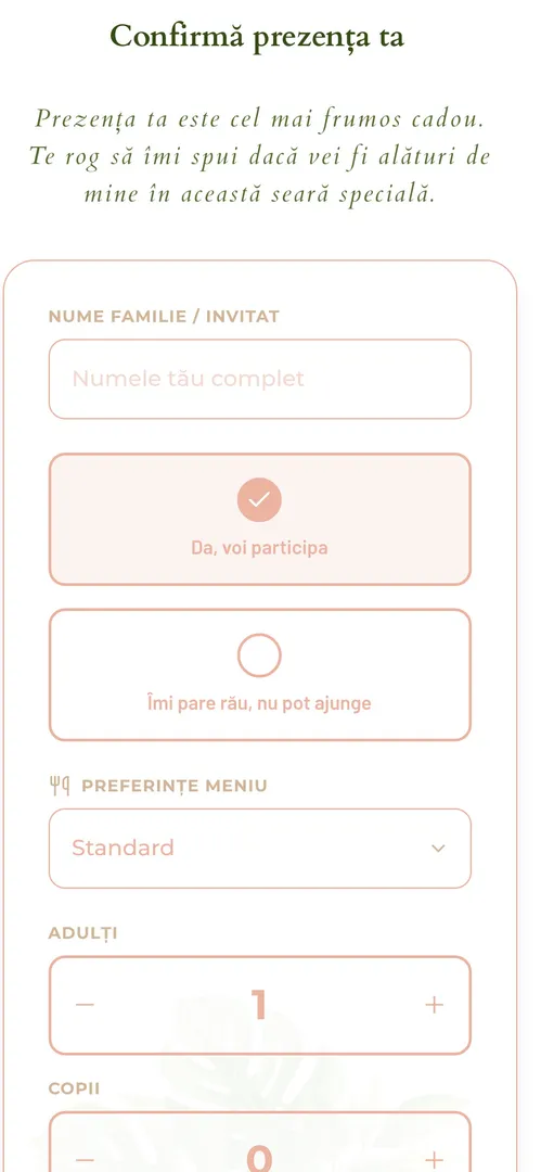 Invitația Beautiful 18 — rsvp