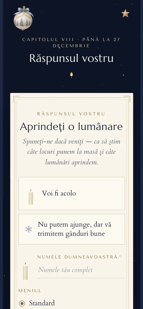 Invitația Bisericuța din Zăpadă — rsvp