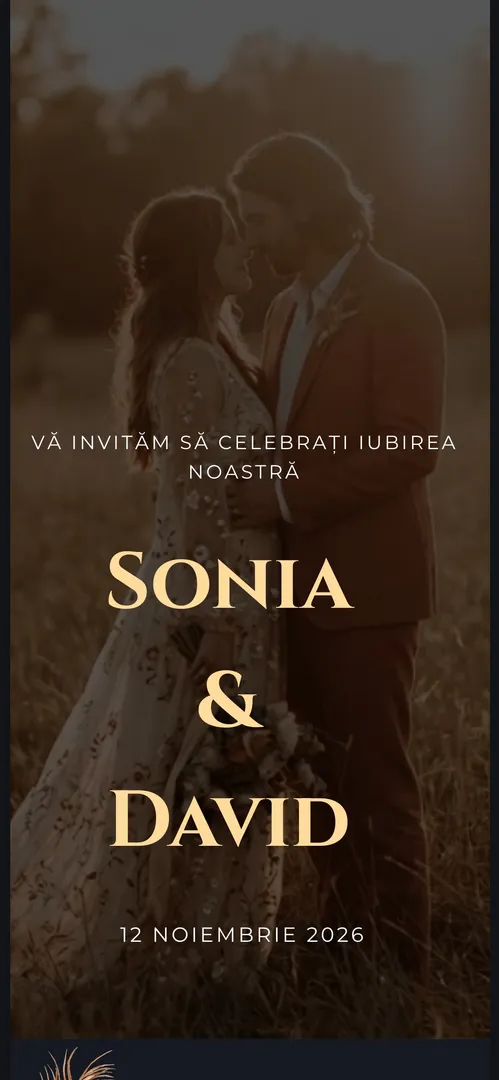 Invitație de nuntă online „Boho Luxury”