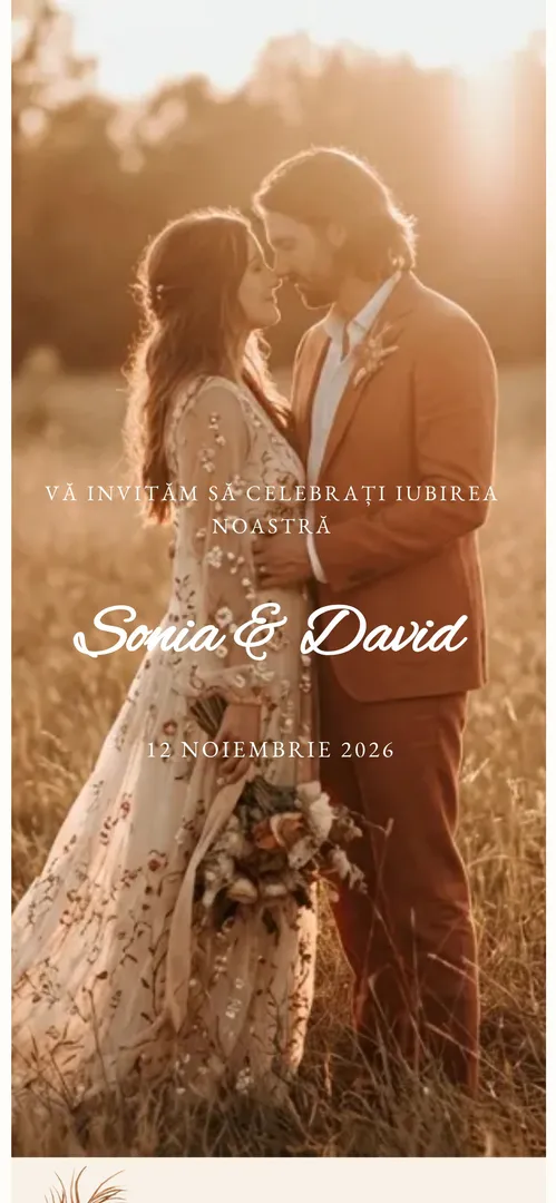Invitație de nuntă online „Boho Romantic”