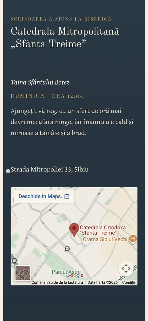 Invitația Botez de poveste — harta