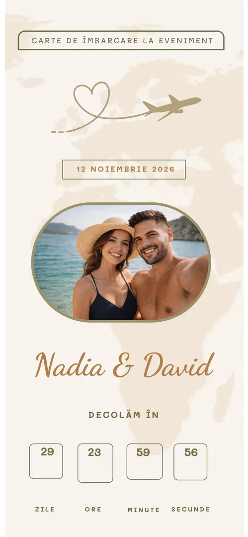 Invitație de nuntă online „Calatoria”