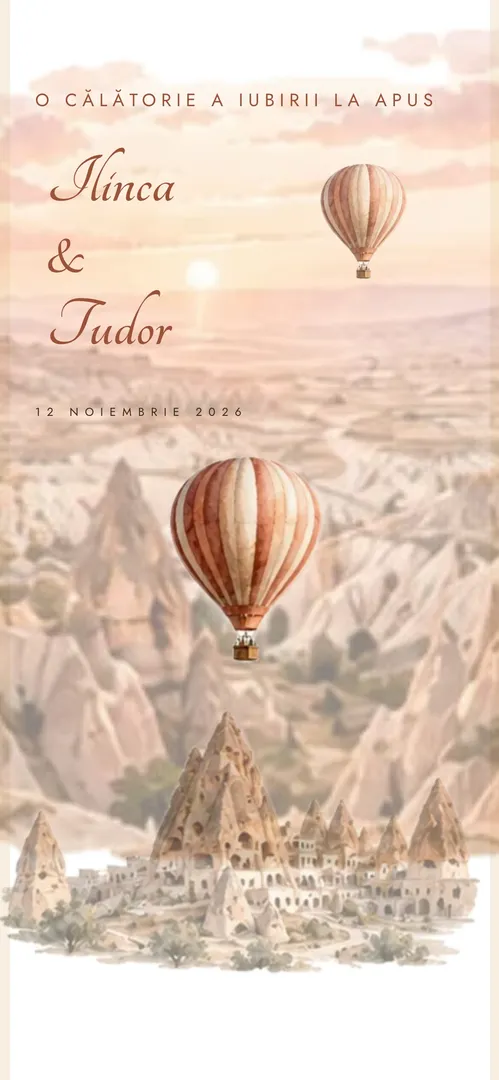 Invitație de nuntă online „Cappadocia”