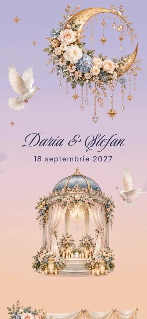 Invitație de nuntă online „Clar de Lună”