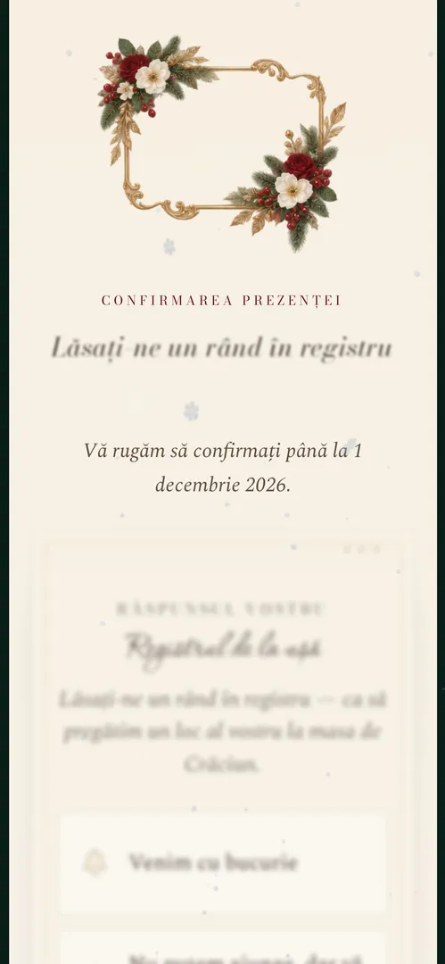 Invitația Cununa de Iarnă — rsvp