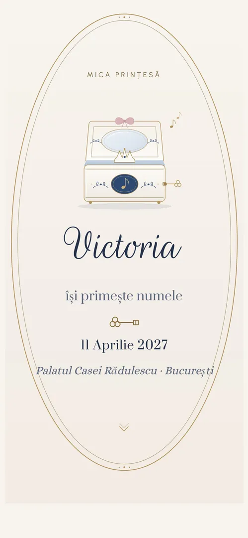 Invitație de botez online „Cutia Muzicală ”