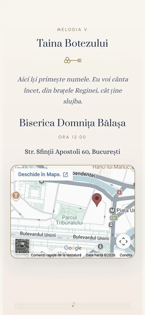 Invitația Cutia Muzicală — harta