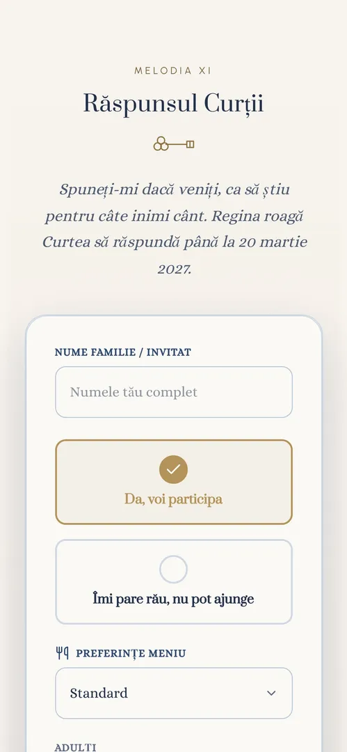 Invitația Cutia Muzicală — rsvp