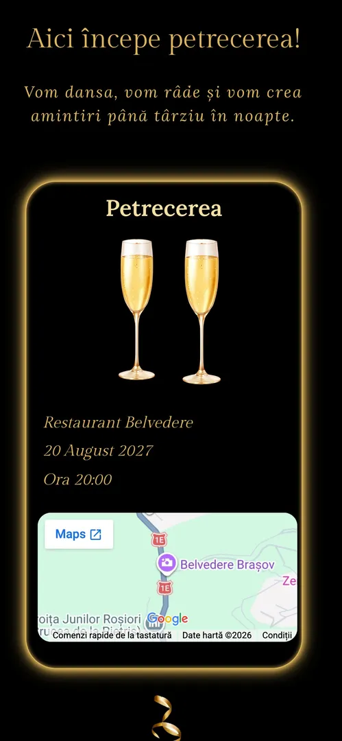Invitația Deluxe Green — harta