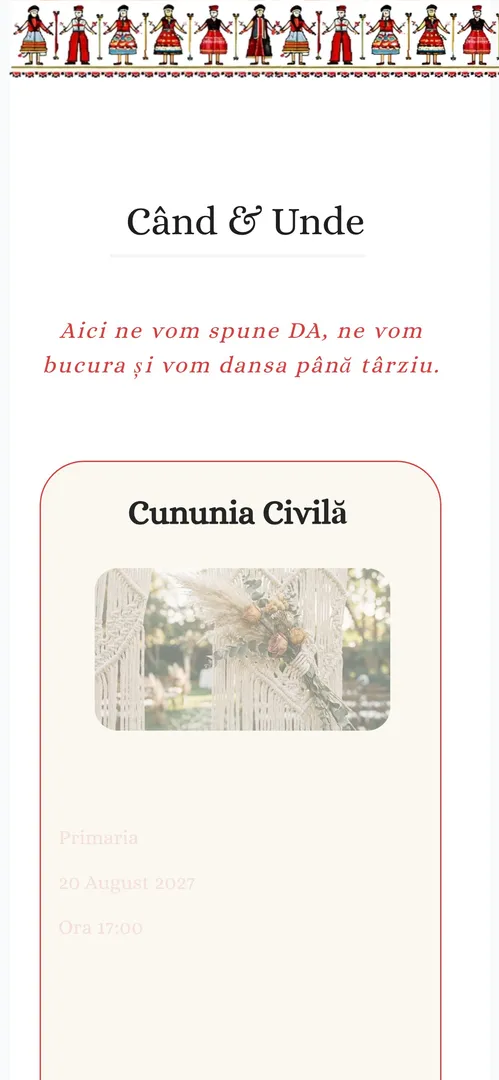 Invitația Dragoste Autentică — harta
