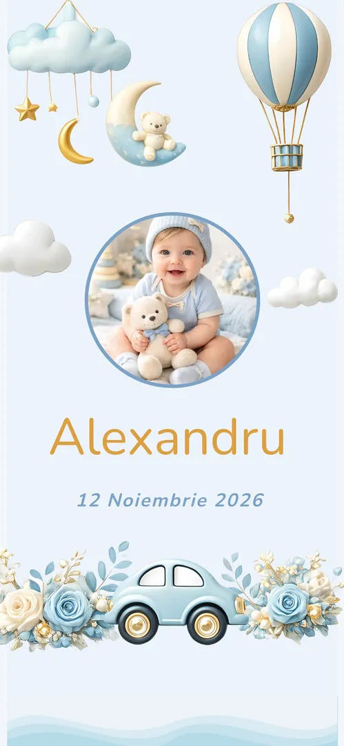 Invitație de botez online „Dreamland”