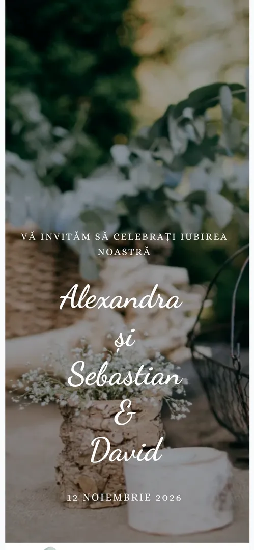 Invitație de nuntă și botez online „Dual Celebration”