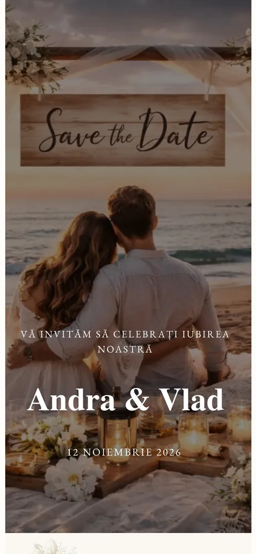 Invitație de nuntă online „Elegant White”