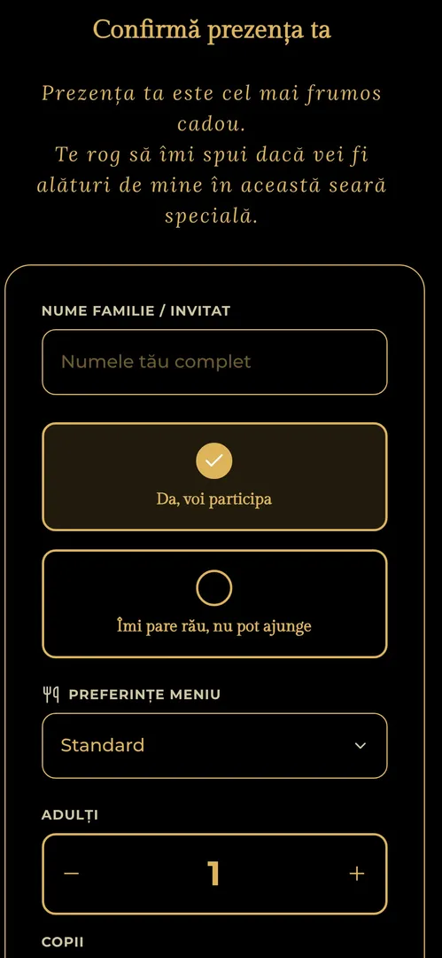 Invitația Golden Age — rsvp
