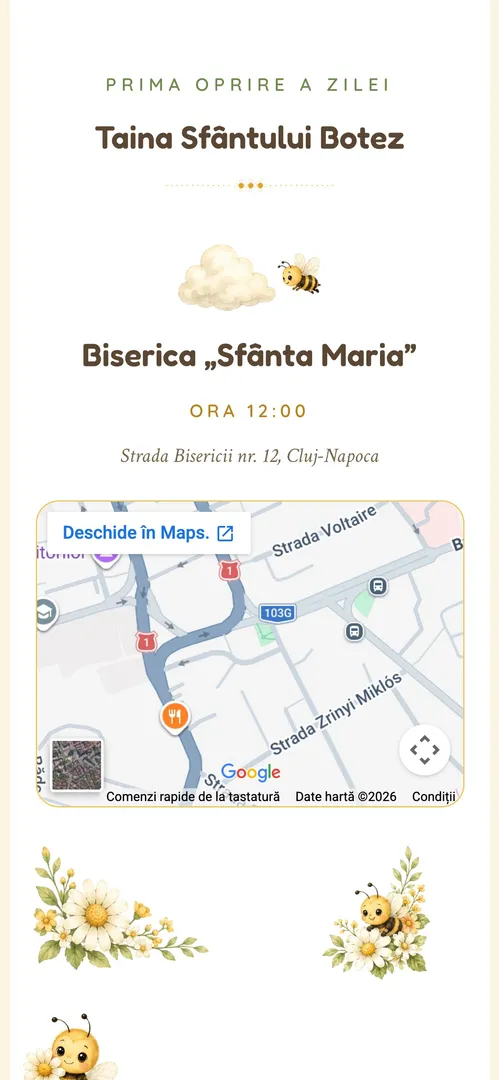 Invitația Grădina cu Miere — harta