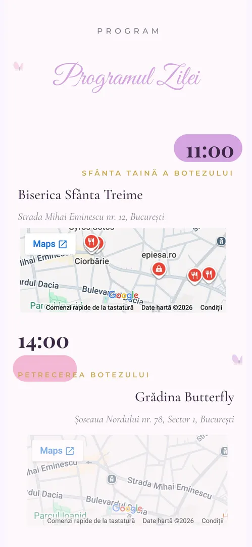 Invitația Gradina Fermecata 2 — harta