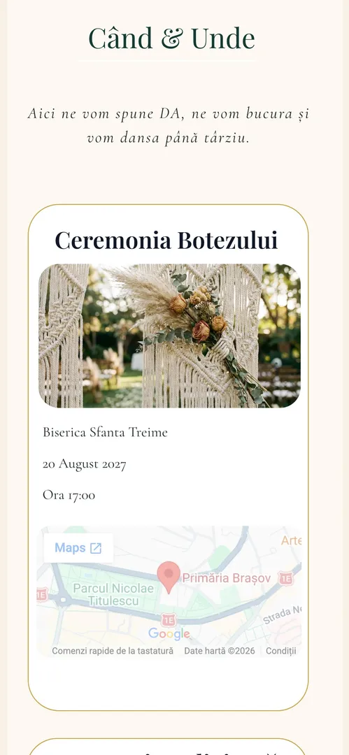 Invitația Grand Gala Signature — harta