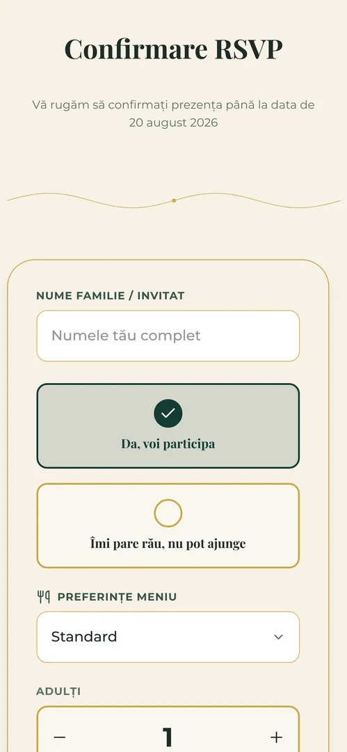 Invitația Grand Gala Signature — rsvp