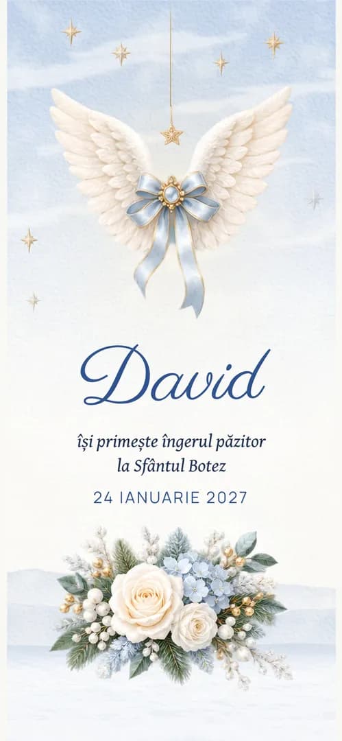 Invitație de botez online „Îngerul Păzitor”