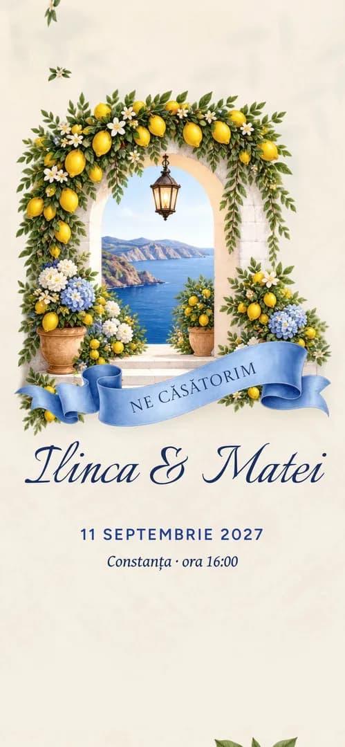 Invitație de nuntă online „Lămâi și Faianță”