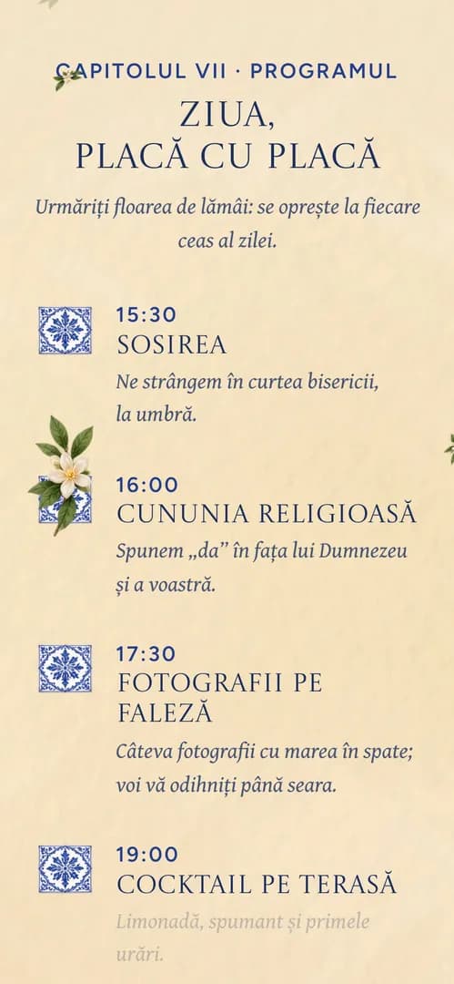 Invitația Lămâi și Faianță — program