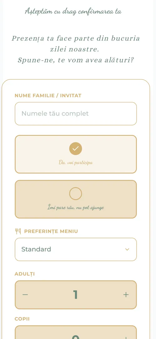 Invitația Legământ de Iubire — rsvp