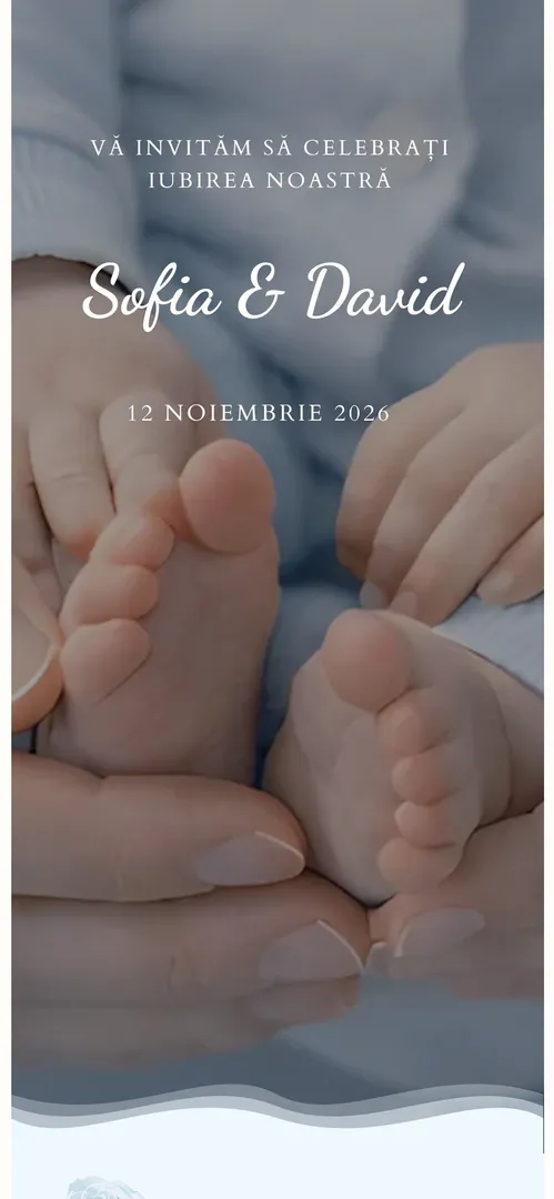 Invitație de nuntă și botez online „Love in Blue”