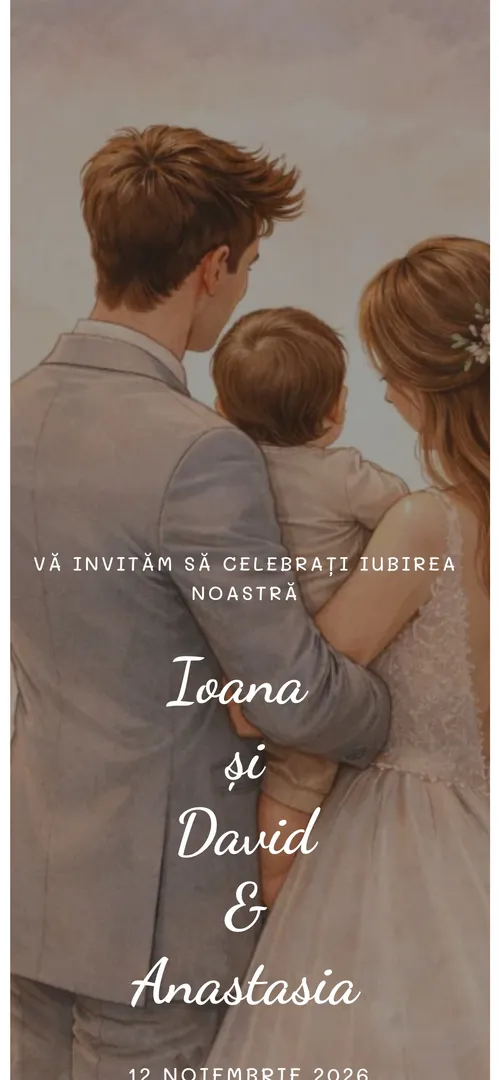 Invitație de nuntă și botez online „Love is Blessing”