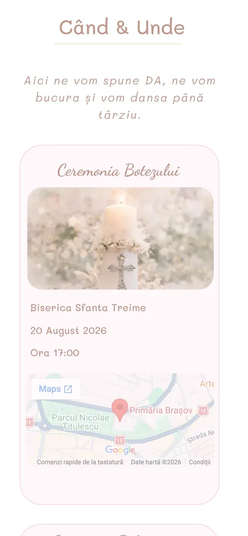 Invitația Love is Blessing — harta