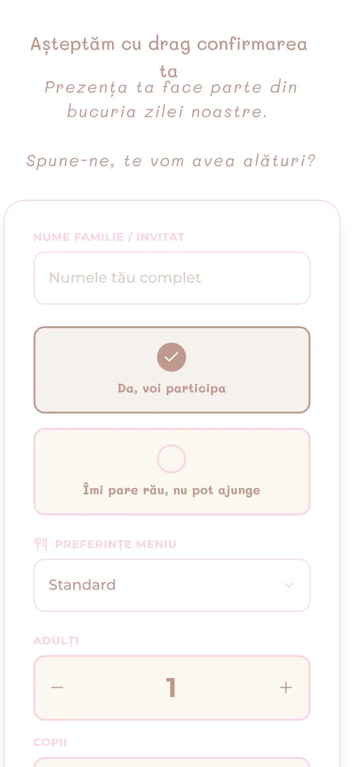 Invitația Love is Blessing — rsvp