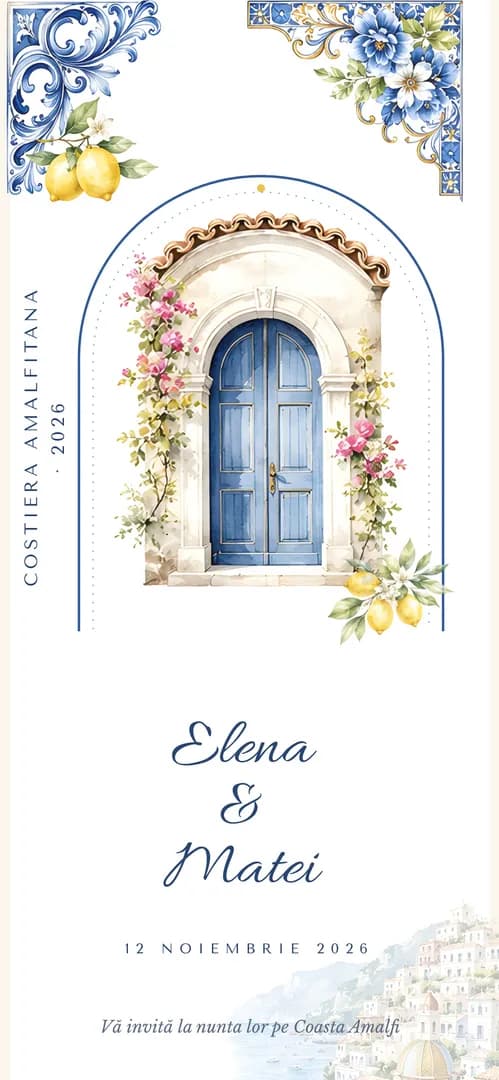 Invitație de nuntă online „Mediteraneană · Amalfi”