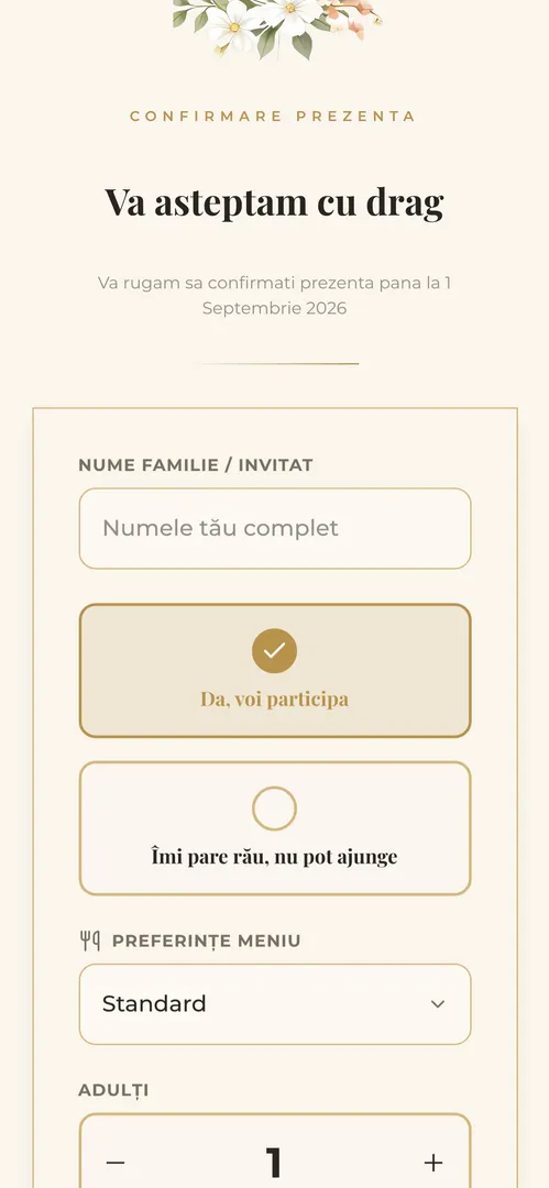 Invitația Mediterranean Floral — rsvp