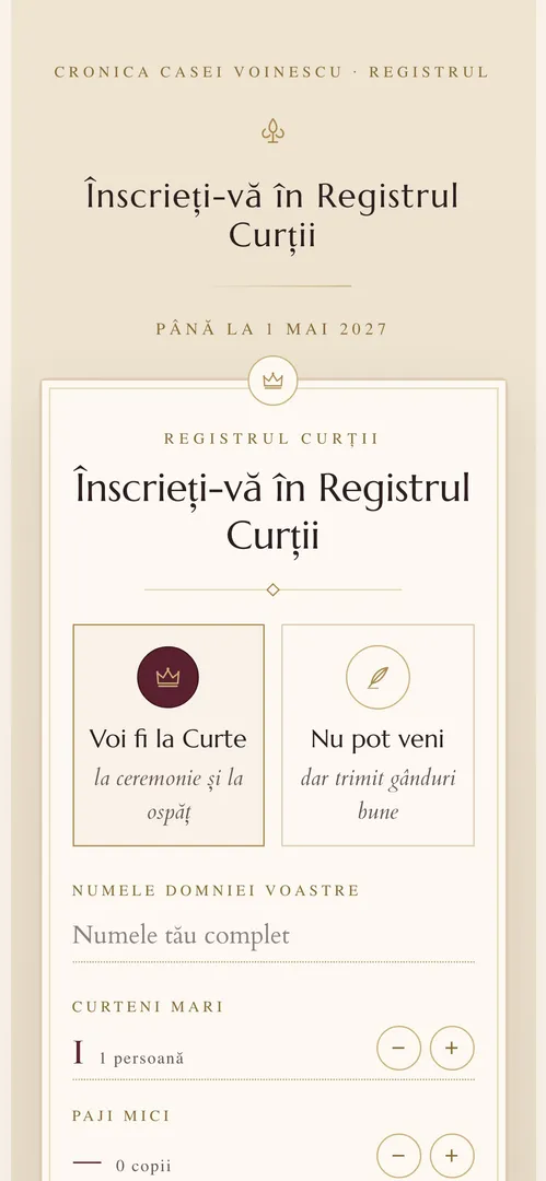 Invitația Micul Moștenitor — rsvp