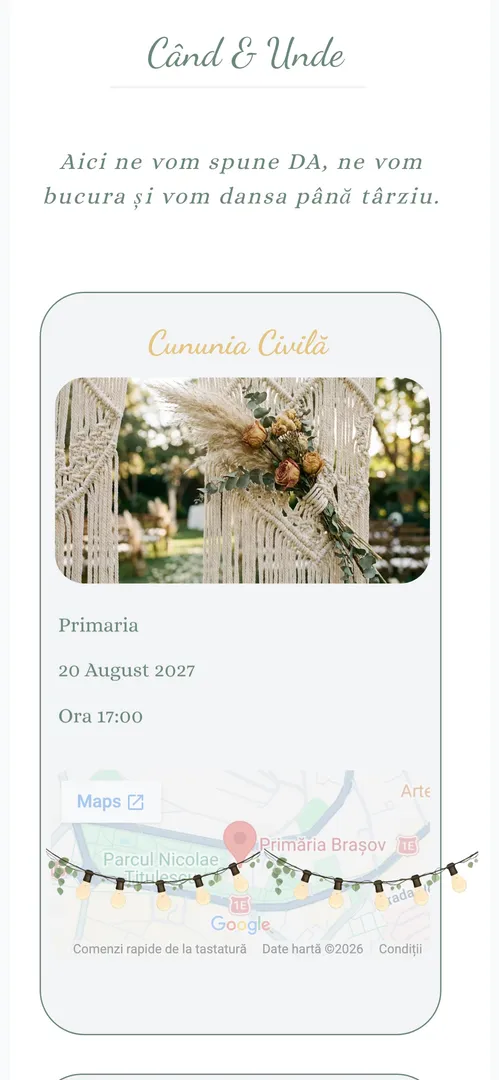 Invitația Minimal — harta