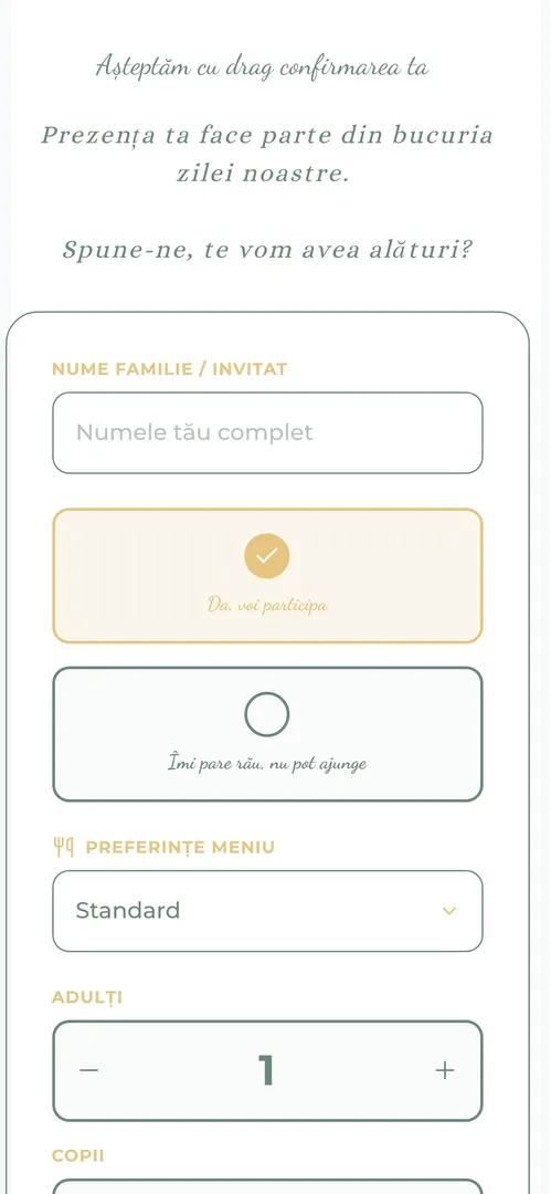 Invitația Minimal — rsvp